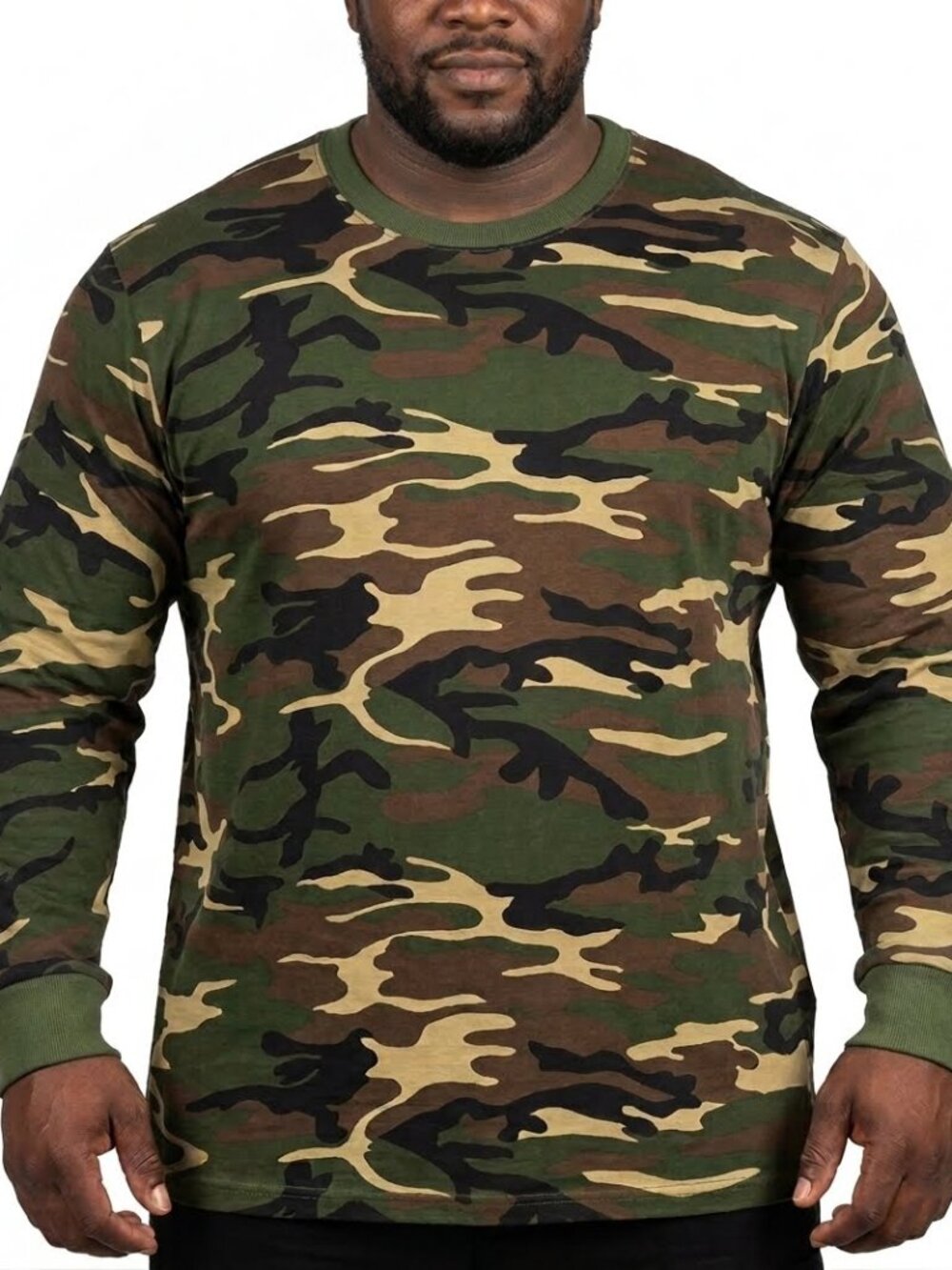 TECNIK2 Men's 3XL Green Camo 100% Cotton Long Sleeve Oversized Shirt